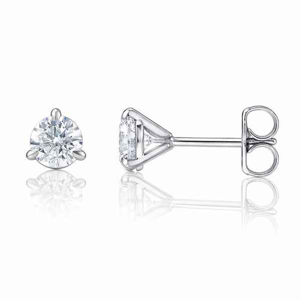 1/2 Carat 14K White Gold Martini Style Lab Grown Diamond Stud Earrings