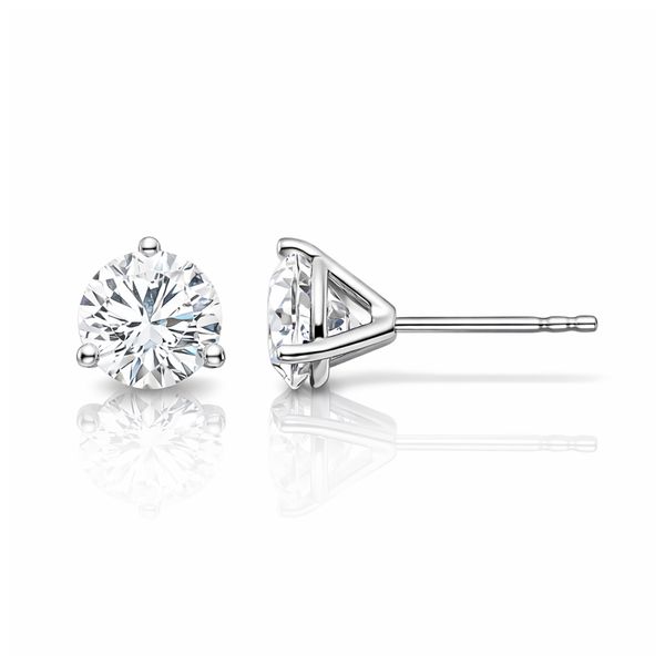 2 Carat 14K White Gold Martini Style Lab Grown Diamond Stud Earrings