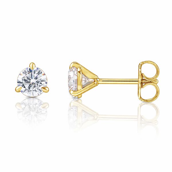 1 Carat 14K Yellow Gold Martini Style Lab Grown Diamond Stud Earrings The Source Fine Jewelers Greece, NY
