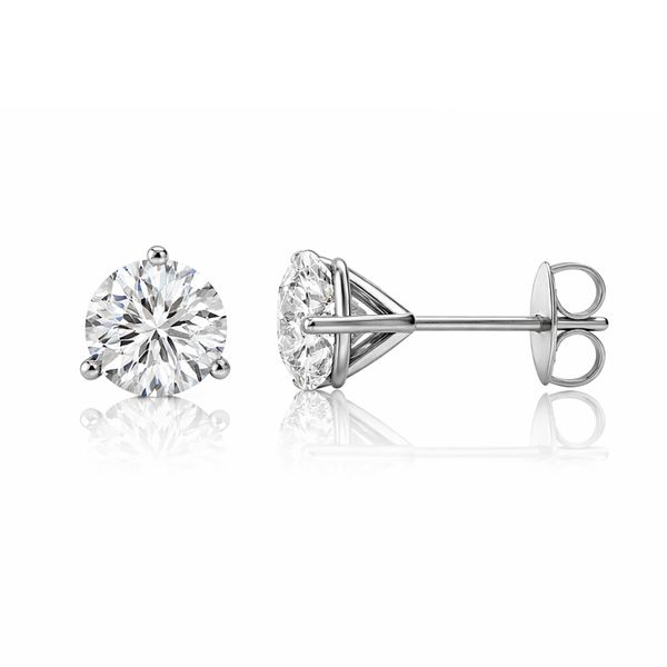 1 1/2 Carat 14K White Gold Martini Style Lab Grown Diamond Stud Earrings