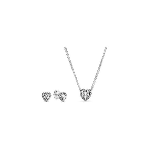 Round Sparkle Halo Necklace and Earrings Gift Set | Pandora earrings,  Earring gift set, Pandora gift sets