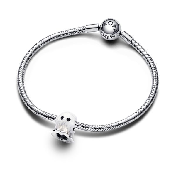 Pandora Sterling Silver Glow-in-the-dark Boo Ghost Charm  Image 3 The Source Fine Jewelers Greece, NY
