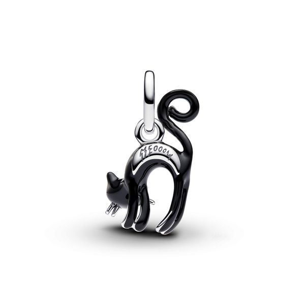 Pandora Sterling Silver Black Cat Dangle Charm Image 2 The Source Fine Jewelers Greece, NY