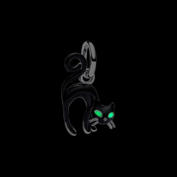 Pandora Sterling Silver Black Cat Dangle Charm Image 4 The Source Fine Jewelers Greece, NY