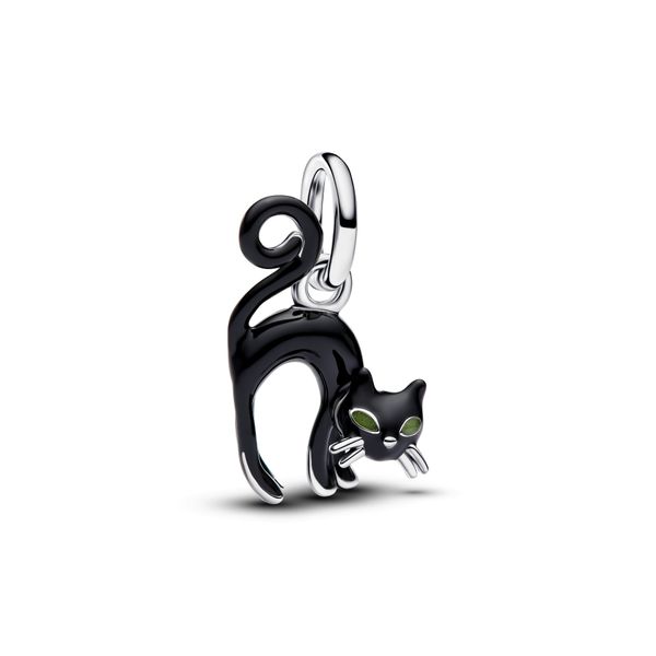 Pandora Sterling Silver Black Cat Dangle Charm