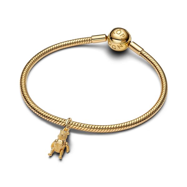 Pandora DISNEY 14K Yellow Gold Plated Winnie the Pooh Dangle Charm Image 3 The Source Fine Jewelers Greece, NY