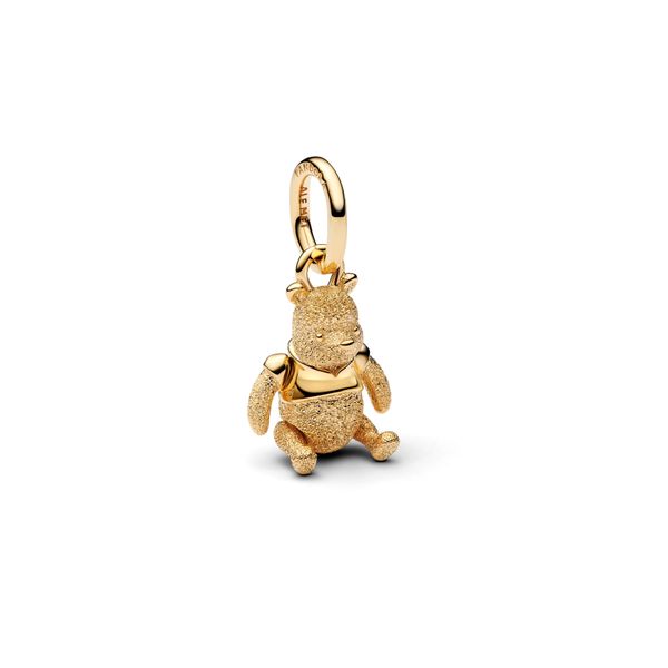 Pandora DISNEY 14K Yellow Gold Plated Winnie the Pooh Dangle Charm Image 4 The Source Fine Jewelers Greece, NY