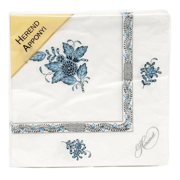 Herend Paper Napkin | Turquoise & Platinum The Yellow Door Brooklyn, NY
