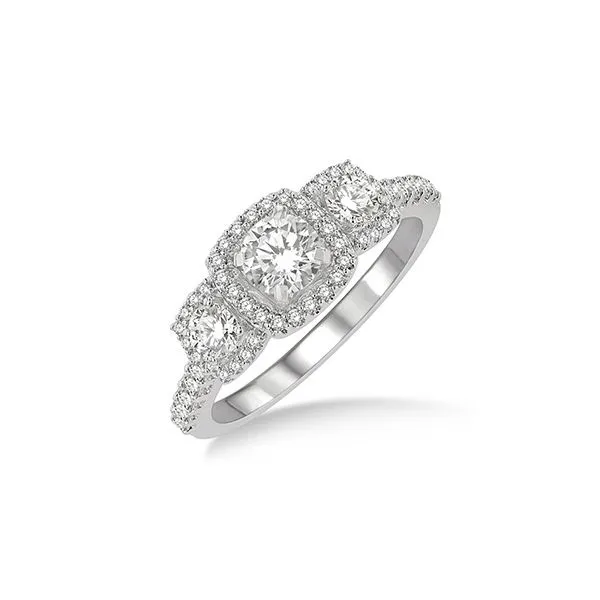 14Kt White Gold 3-Stone Diamond Engagement Ring Tipton's Fine Jewelry Lawton, OK