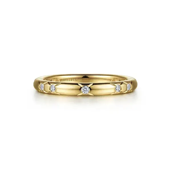 14K Yellow Gold Ladies Diamond Wedding Band Tipton's Fine Jewelry Lawton, OK