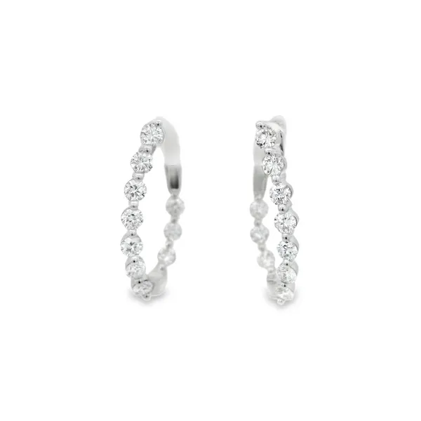 18K White Gold Diamond Hoop Earrings Tipton's Fine Jewelry Lawton, OK