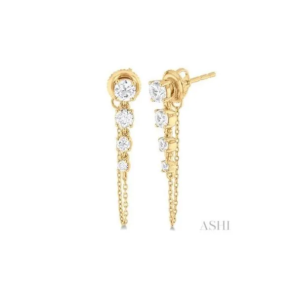 14K Yellow Gold Diamond Earrings Tipton's Fine Jewelry Lawton, OK