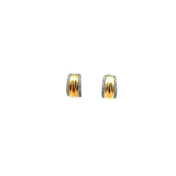 14K Two-Tone Diamond Hoop Earrings Tipton's Fine Jewelry Lawton, OK