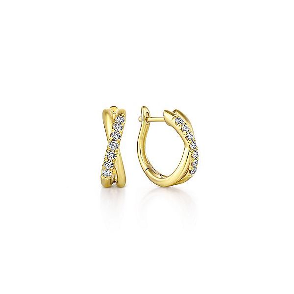 14K Yellow Gold Diamond Earrings - Main Image