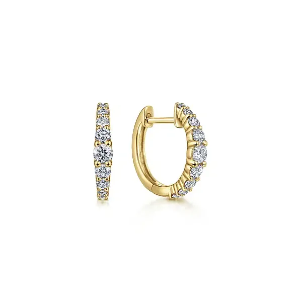 14K Yellow Gold Diamond Huggie Earrings Tipton's Fine Jewelry Lawton, OK