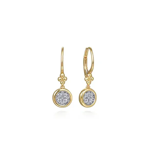 14K Yellow Gold Diamond Cluster Lever Back Earrings Tipton's Fine Jewelry Lawton, OK