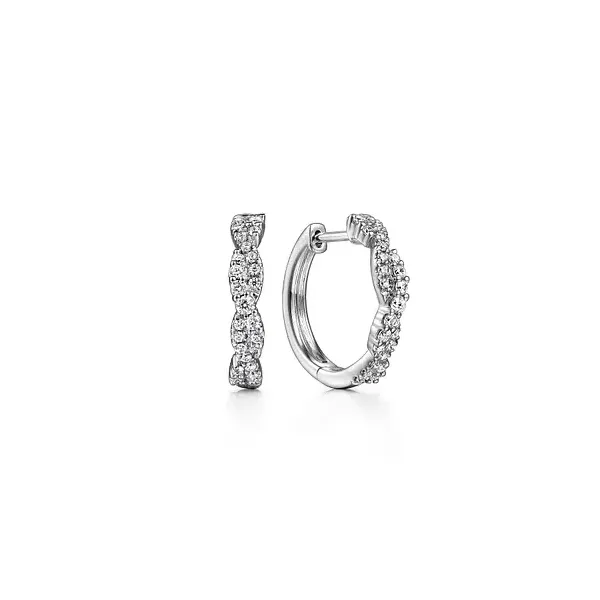 14K White Gold Diamond Hoop Earrings Tipton's Fine Jewelry Lawton, OK
