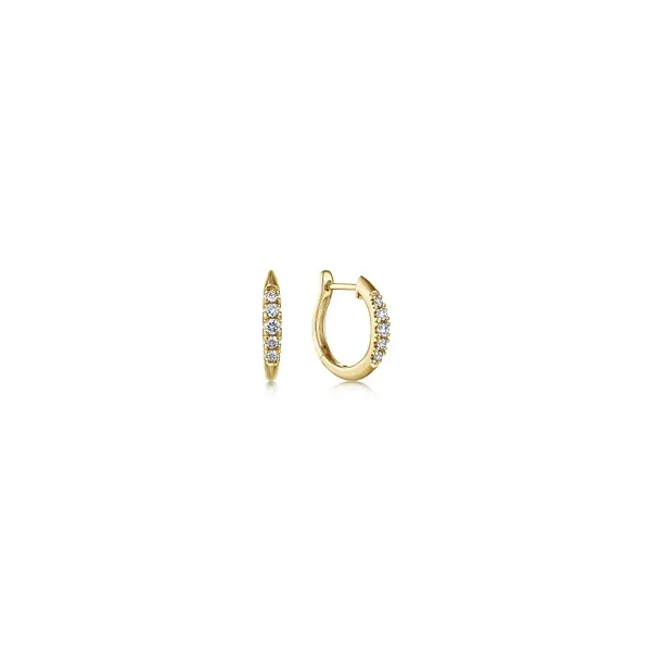 14K Yellow Gold Diamond Huggie Earrings Tipton's Fine Jewelry Lawton, OK