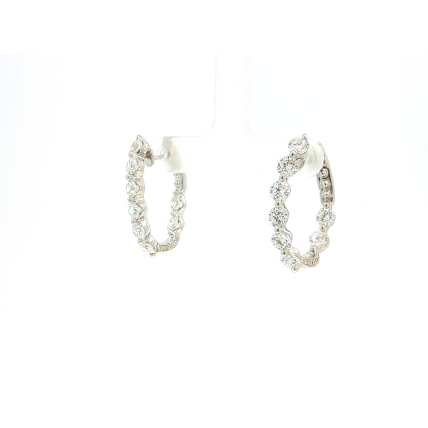 18K White Gold Diamond Hoop Earrings Tipton's Fine Jewelry Lawton, OK