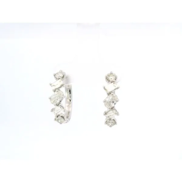 14K White Gold Diamond Hoop Earrings Tipton's Fine Jewelry Lawton, OK
