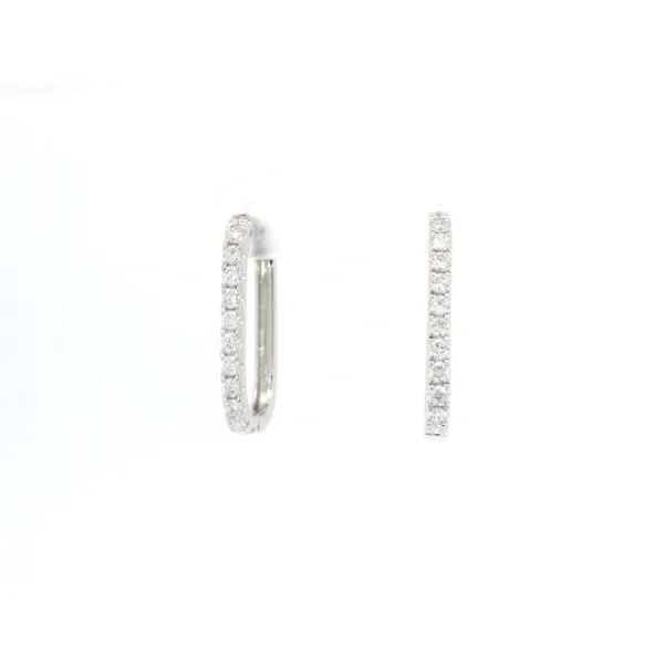 14K White Gold Diamond Hoops Tipton's Fine Jewelry Lawton, OK