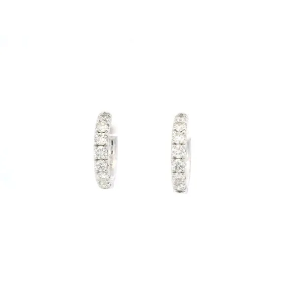 14K White Gold Diamond Hoops Tipton's Fine Jewelry Lawton, OK