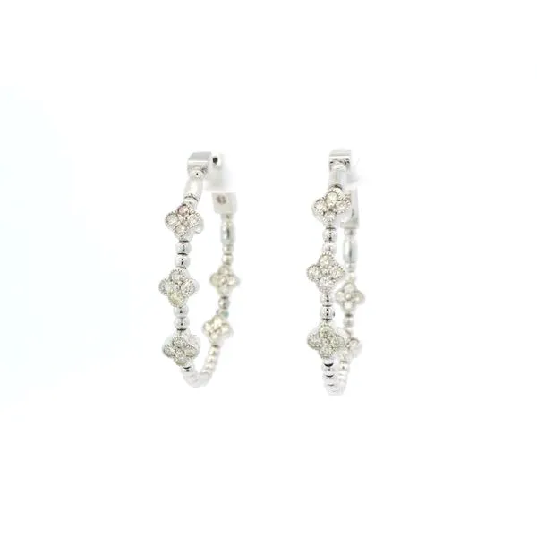 14K White Gold Diamond Hoops Tipton's Fine Jewelry Lawton, OK