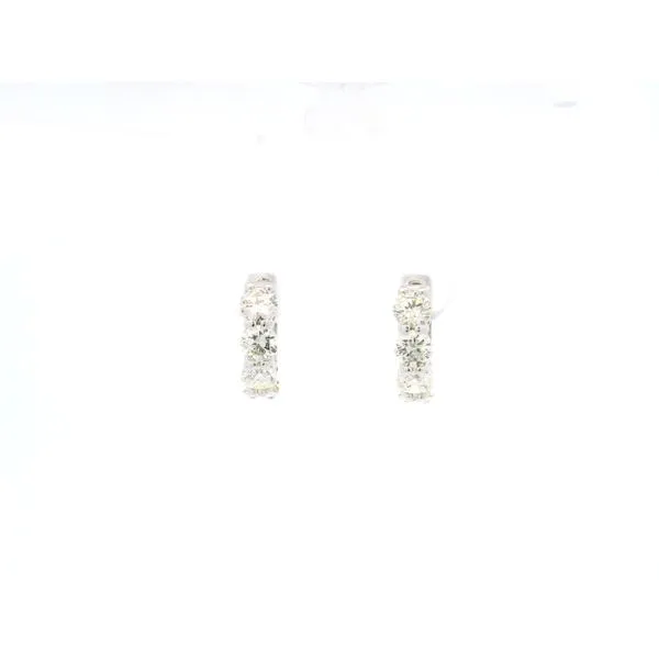 14K White Gold Diamond Huggies Tipton's Fine Jewelry Lawton, OK