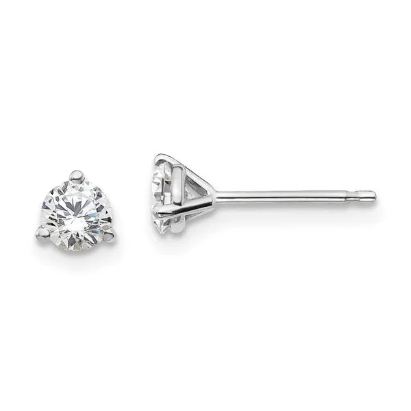 14K White Gold Lab Grown Diamond Earrings Tipton's Fine Jewelry Lawton, OK