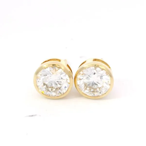 14K Yellow Gold Lab Grown Diamond Stud Earrings Tipton's Fine Jewelry Lawton, OK