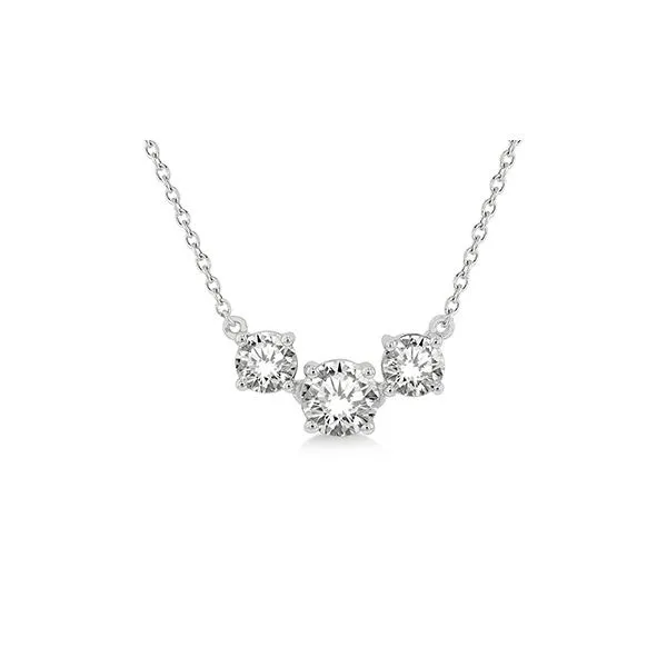 14K White Gold 3-Stone Diamond Pendant Tipton's Fine Jewelry Lawton, OK