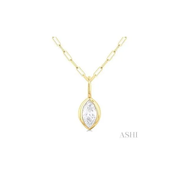 14K Yellow Gold Marquise Shape Diamond Pendant Tipton's Fine Jewelry Lawton, OK
