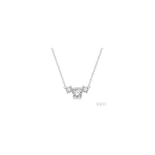 14Kt White Gold 3 Stone Diamond Pendant Tipton's Fine Jewelry Lawton, OK