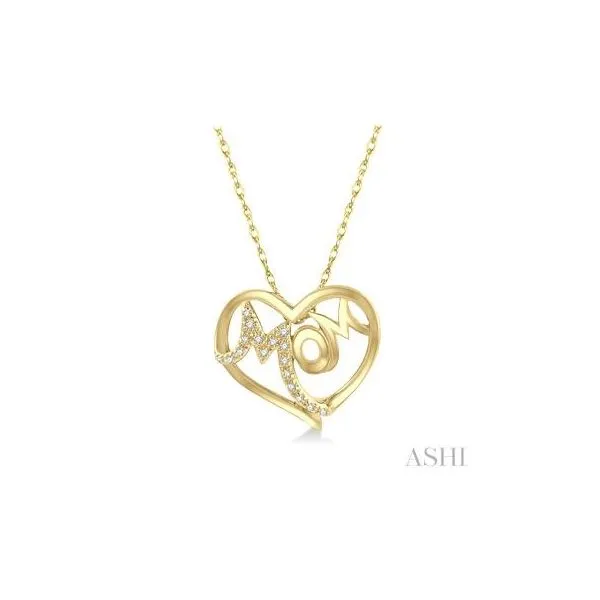 10Kt Yellow Gold 'Mom' Heart Pendant Tipton's Fine Jewelry Lawton, OK