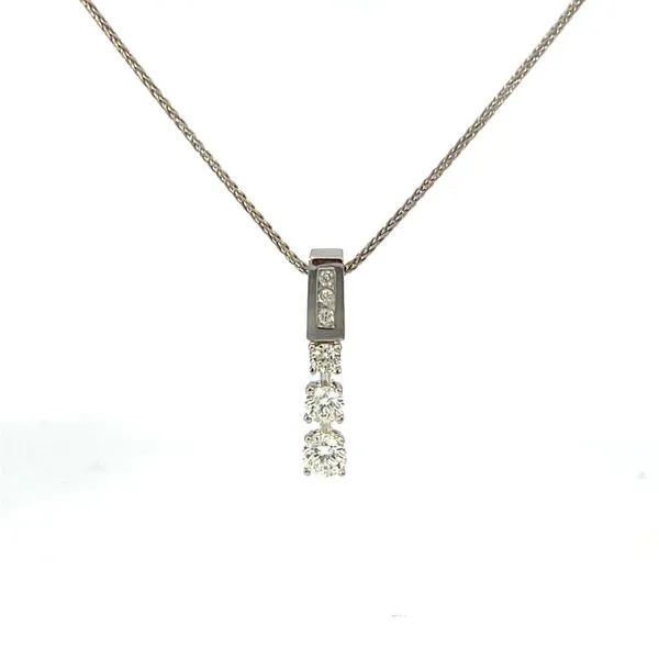 14Kt White Gold Three Stone Diamond Pendant Tipton's Fine Jewelry Lawton, OK