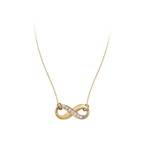 14Kt Yellow Gold Adjustable Diamond Infinity Necklace Tipton's Fine Jewelry Lawton, OK
