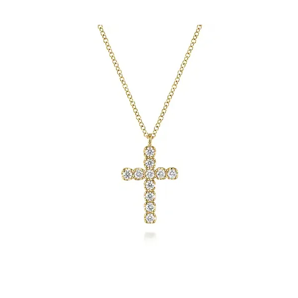 14Kt Yellow Diamond Cross Pendant Tipton's Fine Jewelry Lawton, OK