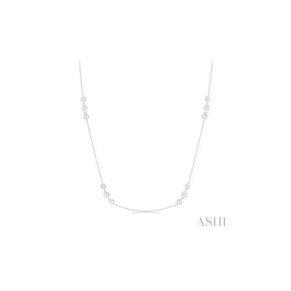 14K White Gold Diamond Station Necklace Tipton's Fine Jewelry Lawton, OK