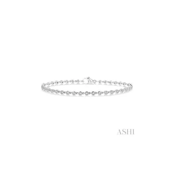 14K White Gold Diamond Bezel Tennis Bracelet Tipton's Fine Jewelry Lawton, OK