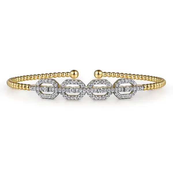 14K Yellow Gold Diamond Bujukan Linked Bangle Bracelet Tipton's Fine Jewelry Lawton, OK