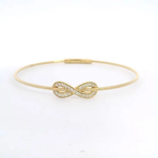 14K Yellow Gold Diamond Bow Bangle Tipton's Fine Jewelry Lawton, OK