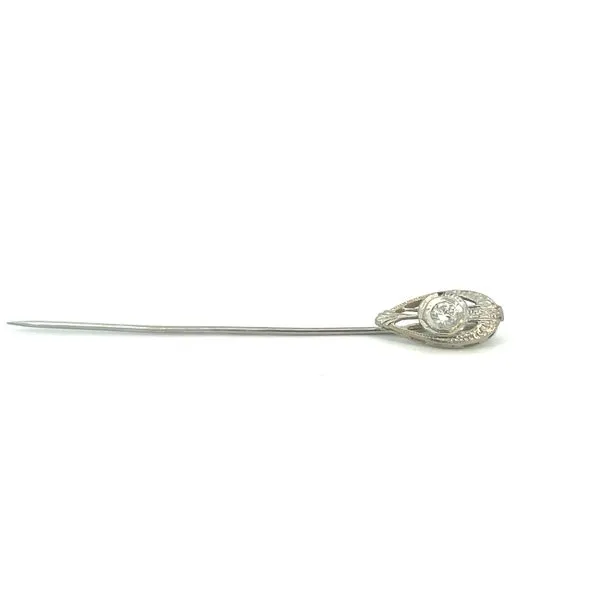 18K White Gold Antique Old Mine Cut Diamond Pin Tipton's Fine Jewelry Lawton, OK