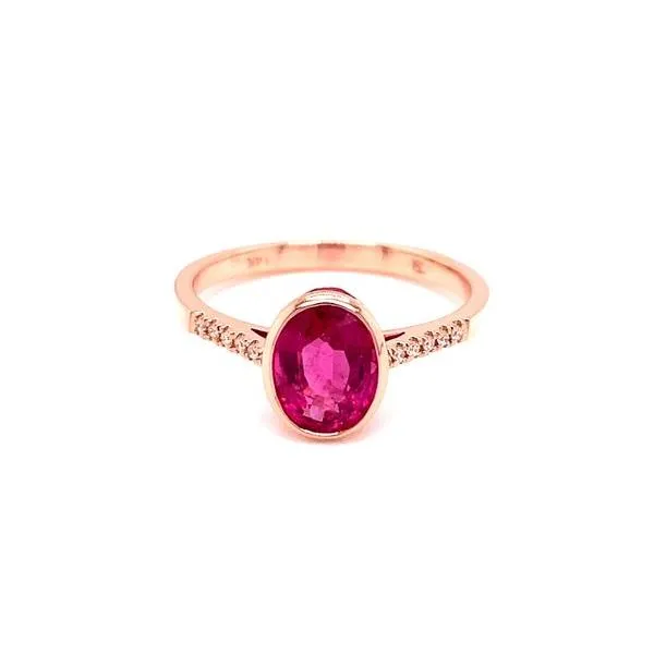 14K Rose Gold Pink Tourmaline and Diamond Ring Tipton's Fine Jewelry Lawton, OK