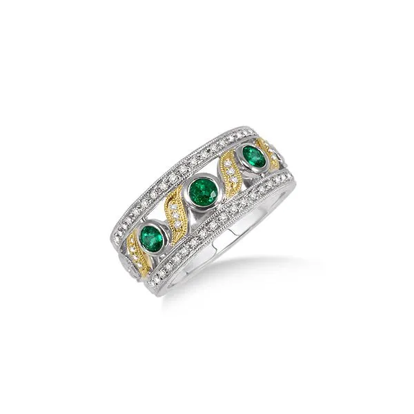 14K Two-Tone Emerald Fashion Ring Tipton's Fine Jewelry Lawton, OK