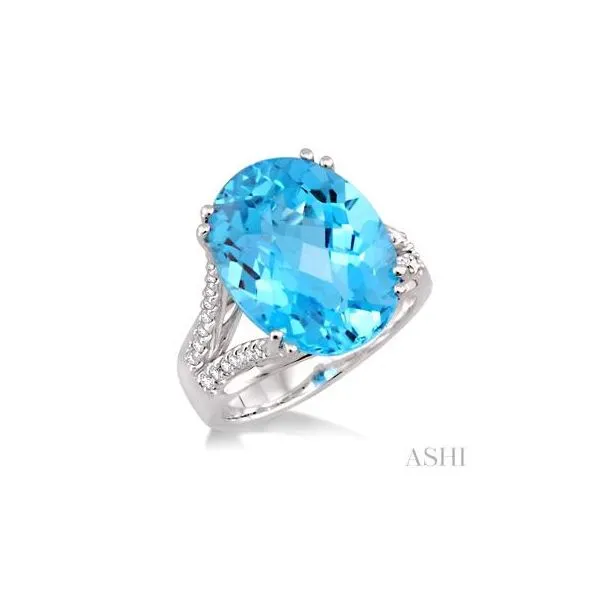 14K White Gold Ladies Colored Stone Ring Tipton's Fine Jewelry Lawton, OK