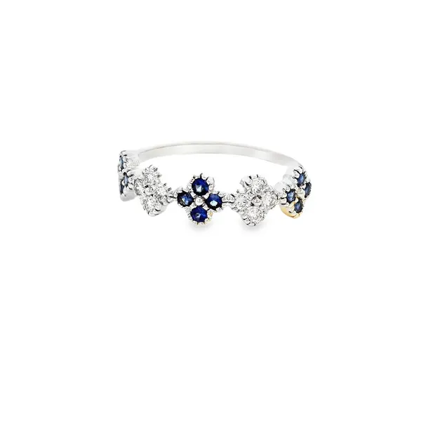 14Kt White Diamond and Sapphire Stackable Ring Tipton's Fine Jewelry Lawton, OK