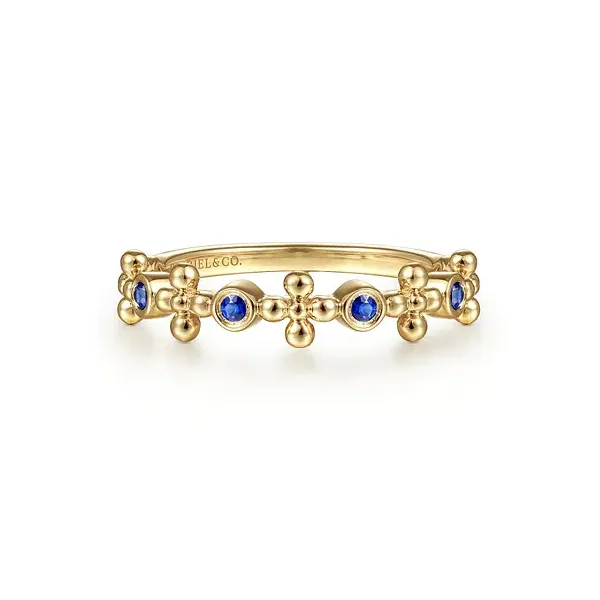 14K Yellow Sapphire Bead Station Ring Tipton's Fine Jewelry Lawton, OK