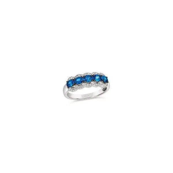 14K White Gold Ladies Sapphire and Diamond Band Tipton's Fine Jewelry Lawton, OK