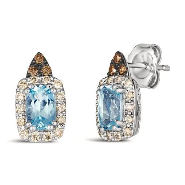 Le Vian 14K White Gold Aqua and Diamond Earrings Tipton's Fine Jewelry Lawton, OK