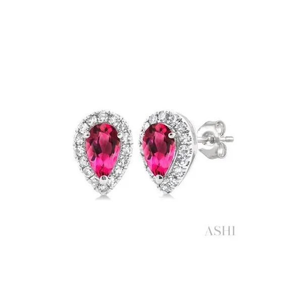 10K White Gold Pink Tourmaline Earrings Tipton's Fine Jewelry Lawton, OK